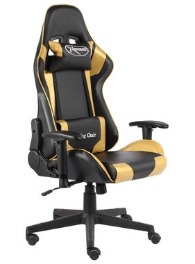 VidaXL Gamestoel draaibaar PVC goudkleurig