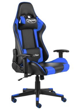 vidaXL Gamestoel draaibaar PVC blauw