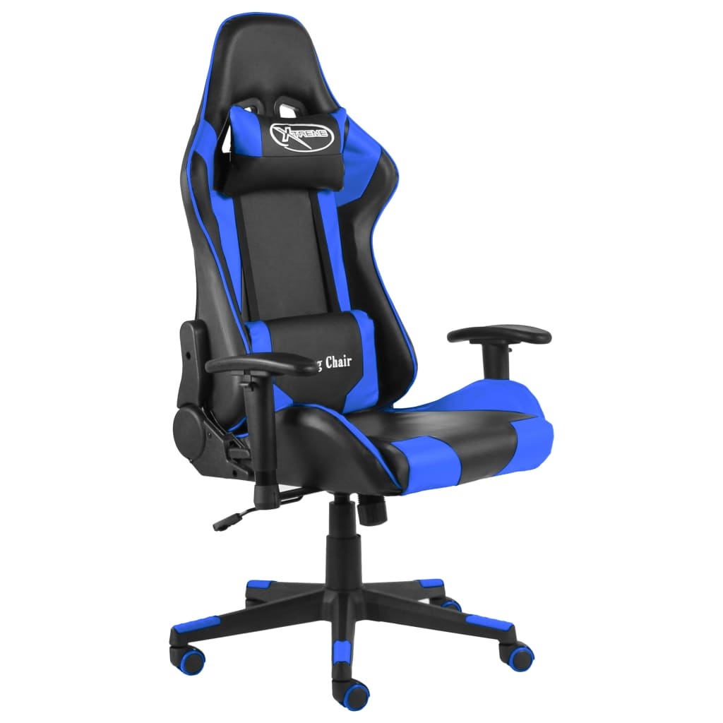 vidaXL Gamestoel draaibaar PVC blauw