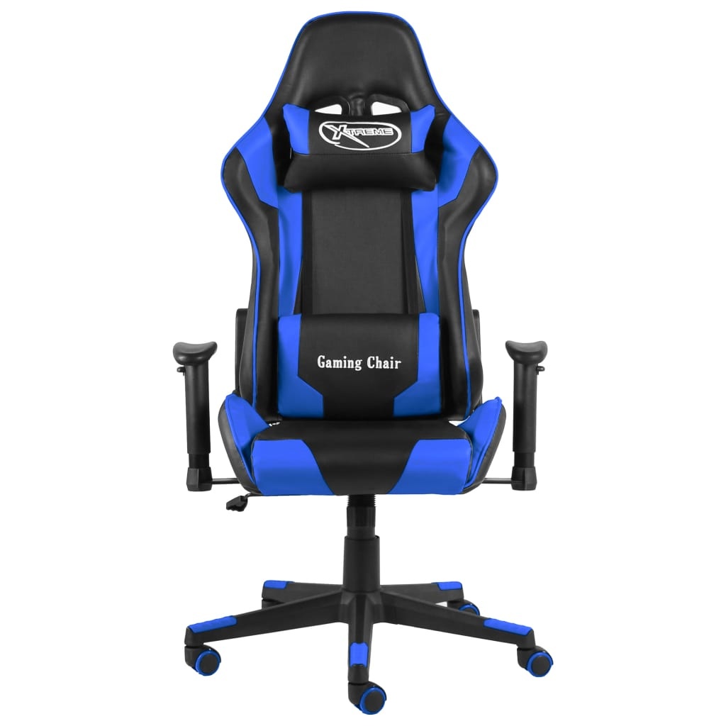 vidaXL Gamestoel draaibaar PVC blauw