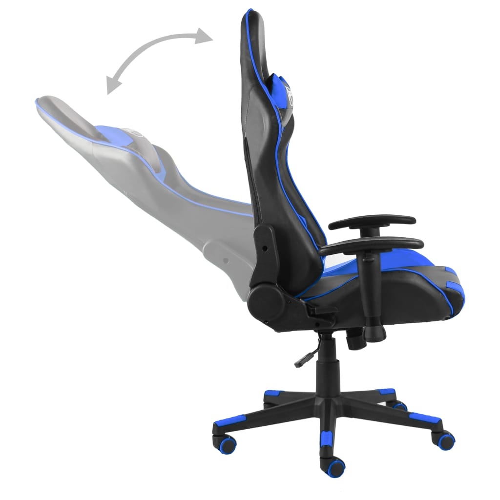 vidaXL Gamestoel draaibaar PVC blauw