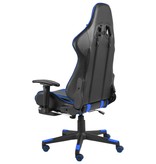 vidaXL Gamestoel draaibaar met voetensteun PVC blauw