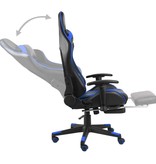 vidaXL Gamestoel draaibaar met voetensteun PVC blauw