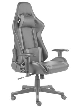 VidaXL Gamestoel draaibaar PVC grijs