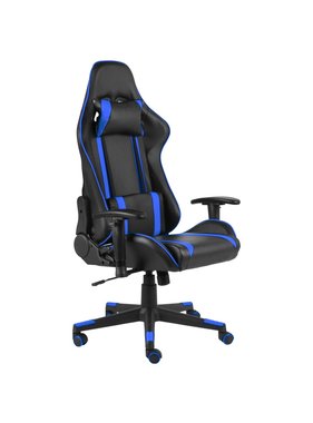 vidaXL Gamestoel draaibaar PVC blauw