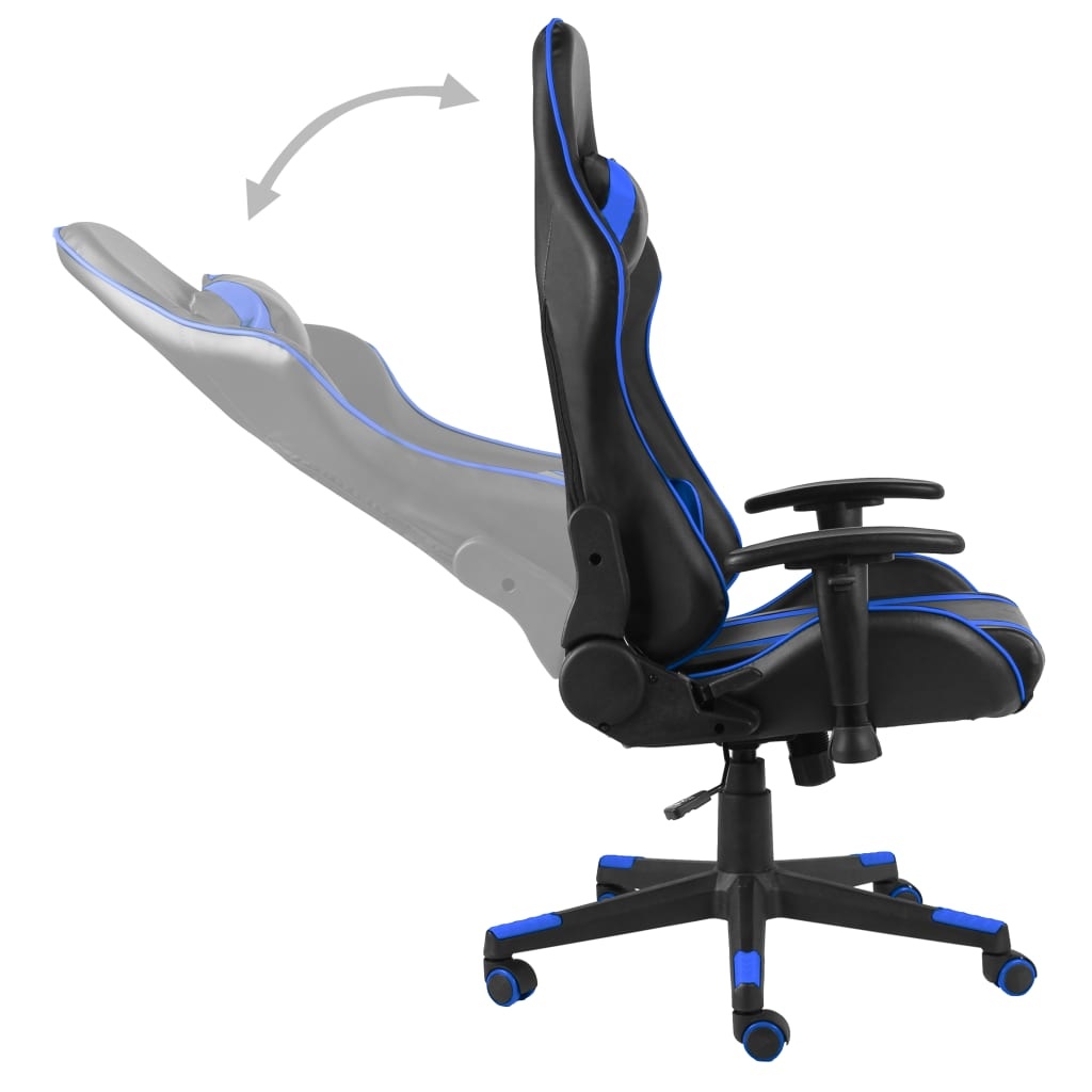 vidaXL Gamestoel draaibaar PVC blauw