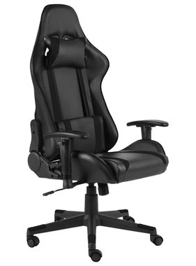 VidaXL Gamestoel draaibaar PVC zwart