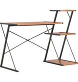 vidaXL Bureau met schap 116x50x93 cm zwart en bruin