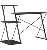 vidaXL Bureau met schap 116x50x93 cm zwart