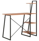 VidaXL Bureau met schappen 102x50x117 cm zwart en bruin