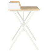 VidaXL Bureau 80x50x84 cm wit en natuurlijk