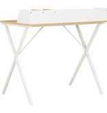VidaXL Bureau 80x50x84 cm wit en natuurlijk