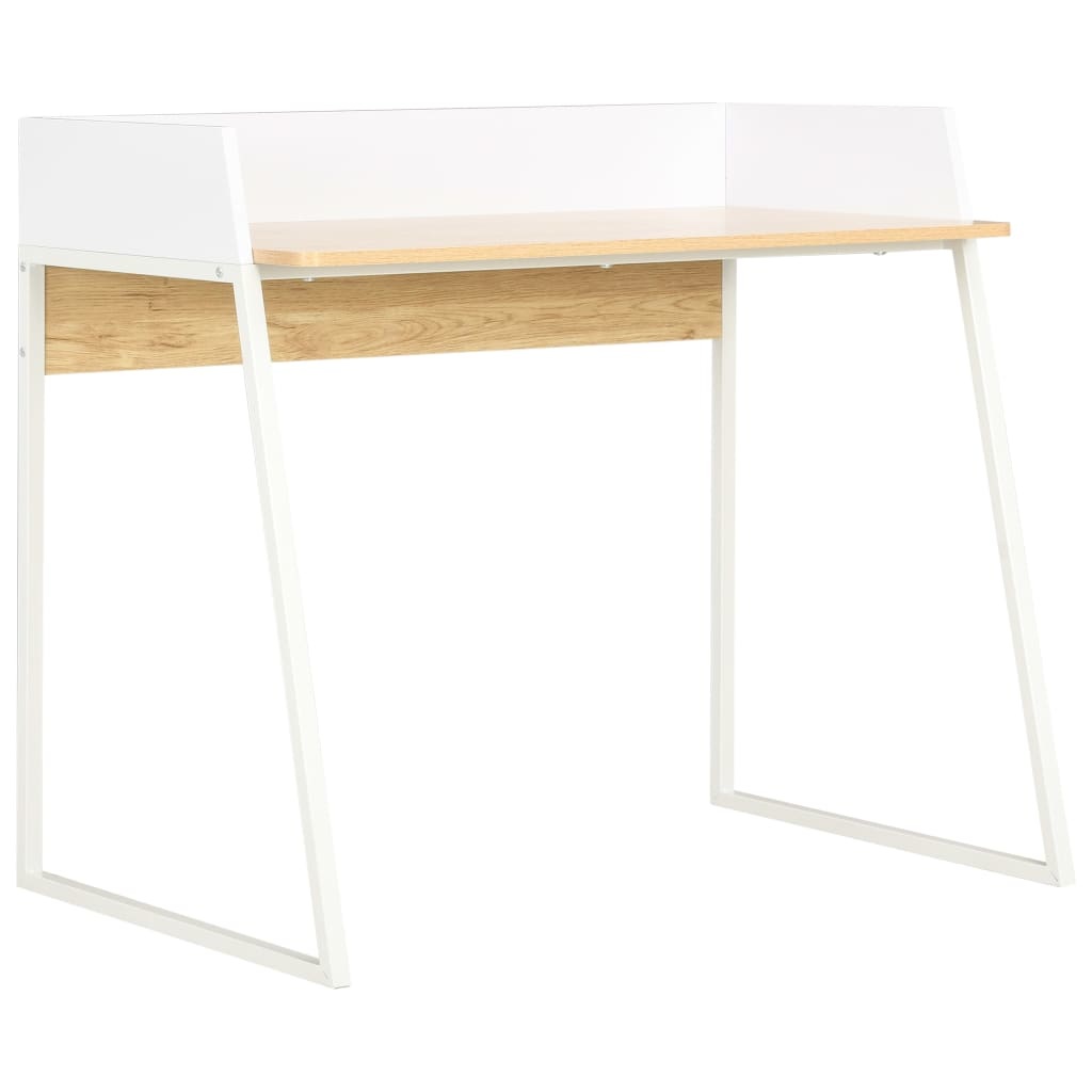 VidaXL Bureau 90x60x88 cm wit en eikenkleurig