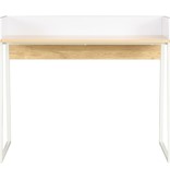 vidaXL Bureau 90x60x88 cm wit en eikenkleurig