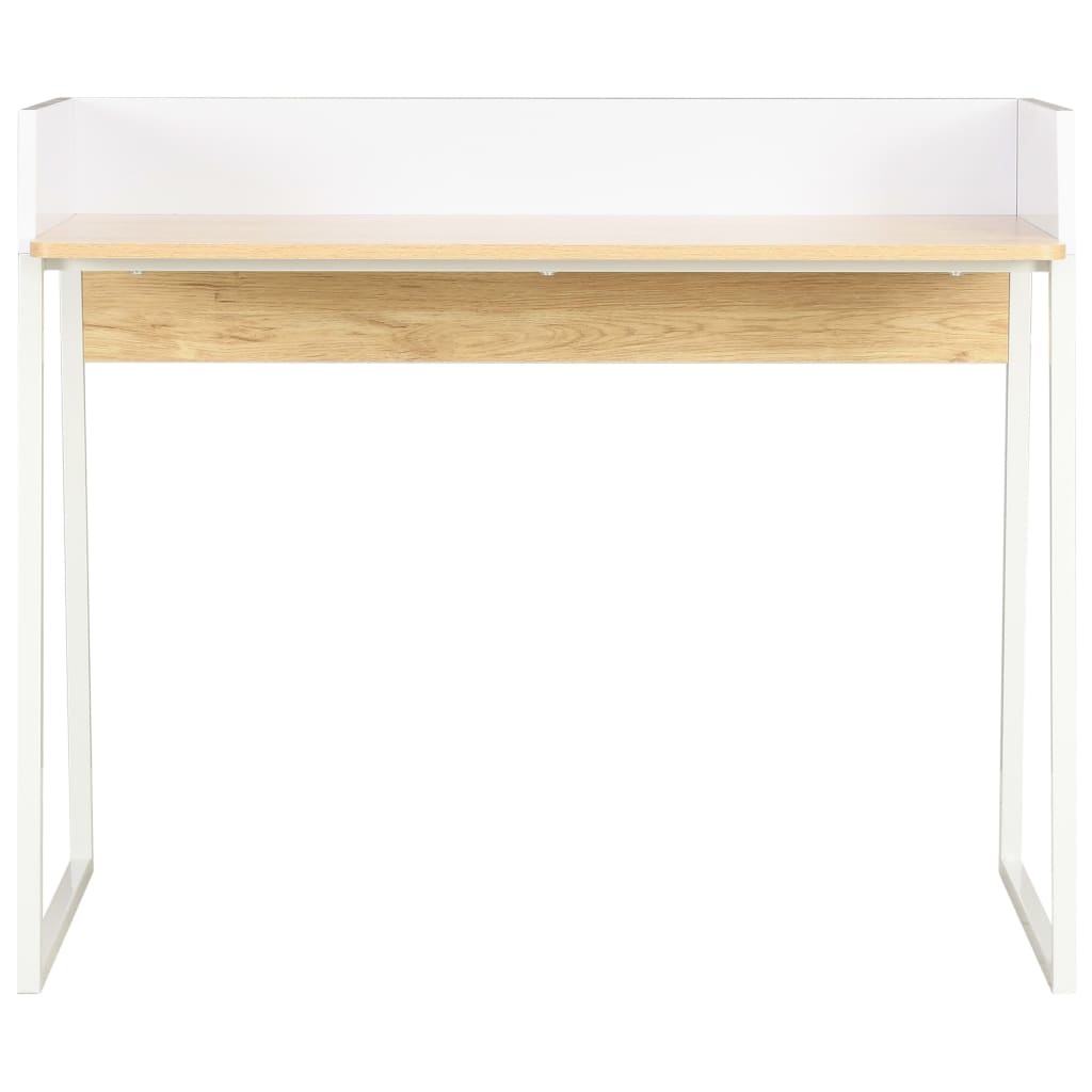 VidaXL Bureau 90x60x88 cm wit en eikenkleurig
