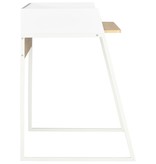 vidaXL Bureau 90x60x88 cm wit en eikenkleurig