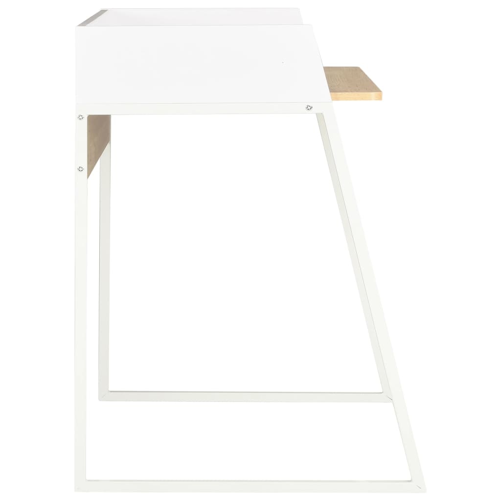 VidaXL Bureau 90x60x88 cm wit en eikenkleurig