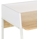 vidaXL Bureau 90x60x88 cm wit en eikenkleurig