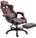 VidaXL Gamingstoel met voetensteun kunstleer wijnrood