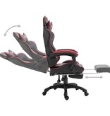 VidaXL Gamingstoel met voetensteun kunstleer wijnrood