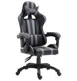 VidaXL Gamingstoel PU grijs