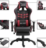 VidaXL Gamingstoel met voetensteun PU wijnrood