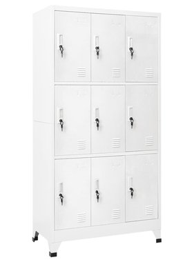 VidaXL Lockerkast met 9 vakken 90x45x180 cm staal grijs