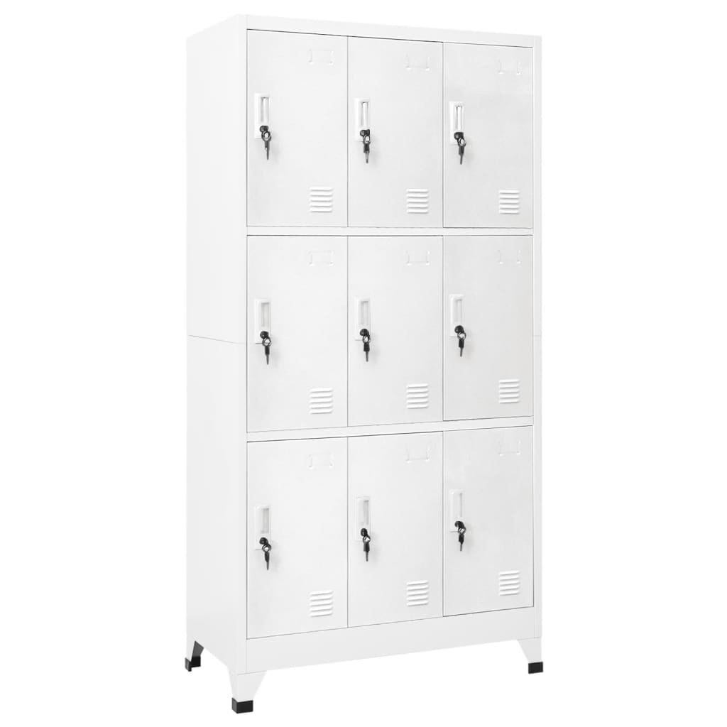 VidaXL Lockerkast met 9 vakken 90x45x180 cm staal grijs