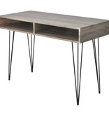 VidaXL Bureau met 2 compartimenten grijs
