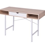 vidaXL bureau met 1 lade eiken en wit