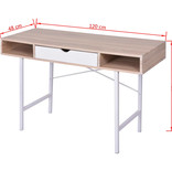 vidaXL bureau met 1 lade eiken en wit