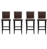 VidaXL Barkrukken modern kunstleer bruin 4 st