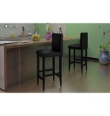 VidaXL Barkrukken modern kunstleer zwart 6 st