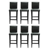 VidaXL Barkrukken modern kunstleer zwart 6 st