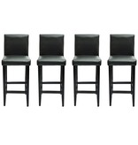 VidaXL Barkrukken modern kunstleer zwart 4 st