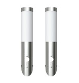 VidaXL Buitenlamp RVS Enego met sensor (2 stuks)