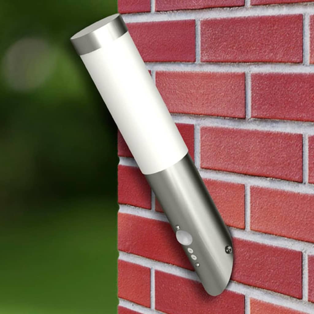 VidaXL Buitenlamp RVS Enego met sensor (2 stuks)