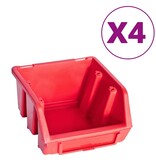 VidaXL 8-delige Opslagbakkenset met wandpaneel rood en zwart