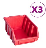 VidaXL 8-delige Opslagbakkenset met wandpaneel rood en zwart