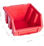VidaXL 8-delige Opslagbakkenset met wandpaneel rood en zwart