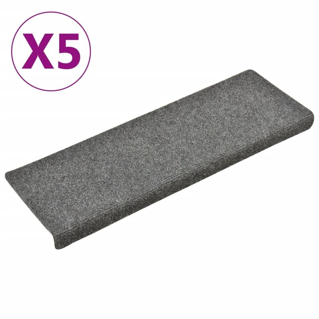 VidaXL Trapmatten 10 st 65x25 cm naaldvilt lichtgrijs