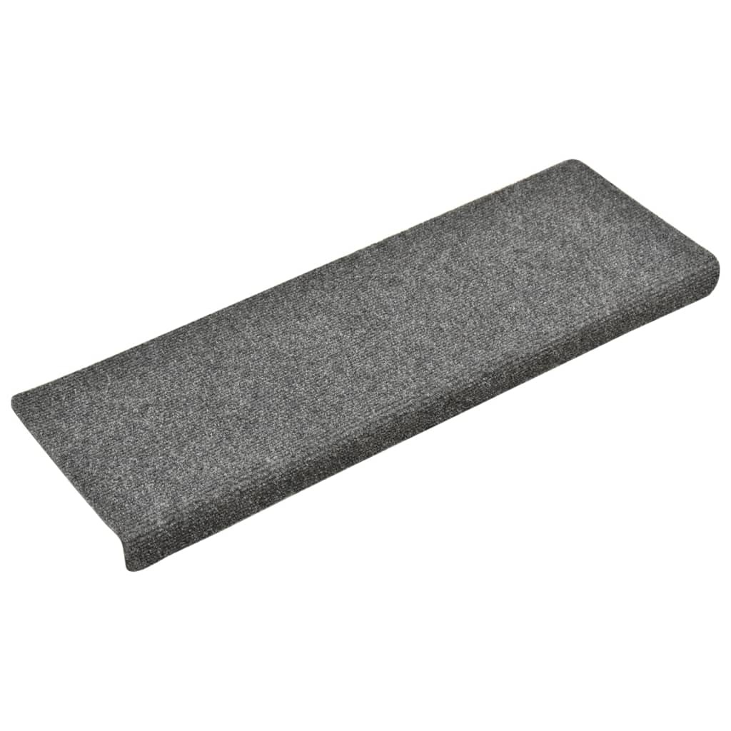 VidaXL Trapmatten 10 st 65x25 cm naaldvilt lichtgrijs