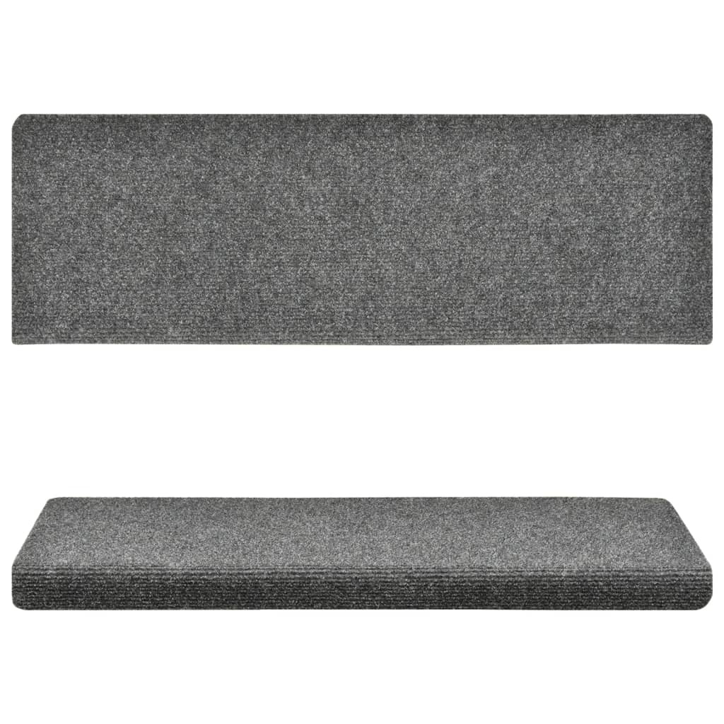 VidaXL Trapmatten 10 st 65x25 cm naaldvilt lichtgrijs