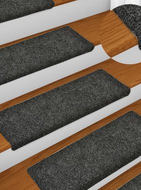 VidaXL Trapmatten 5 st 65x25 cm naaldvilt grijs