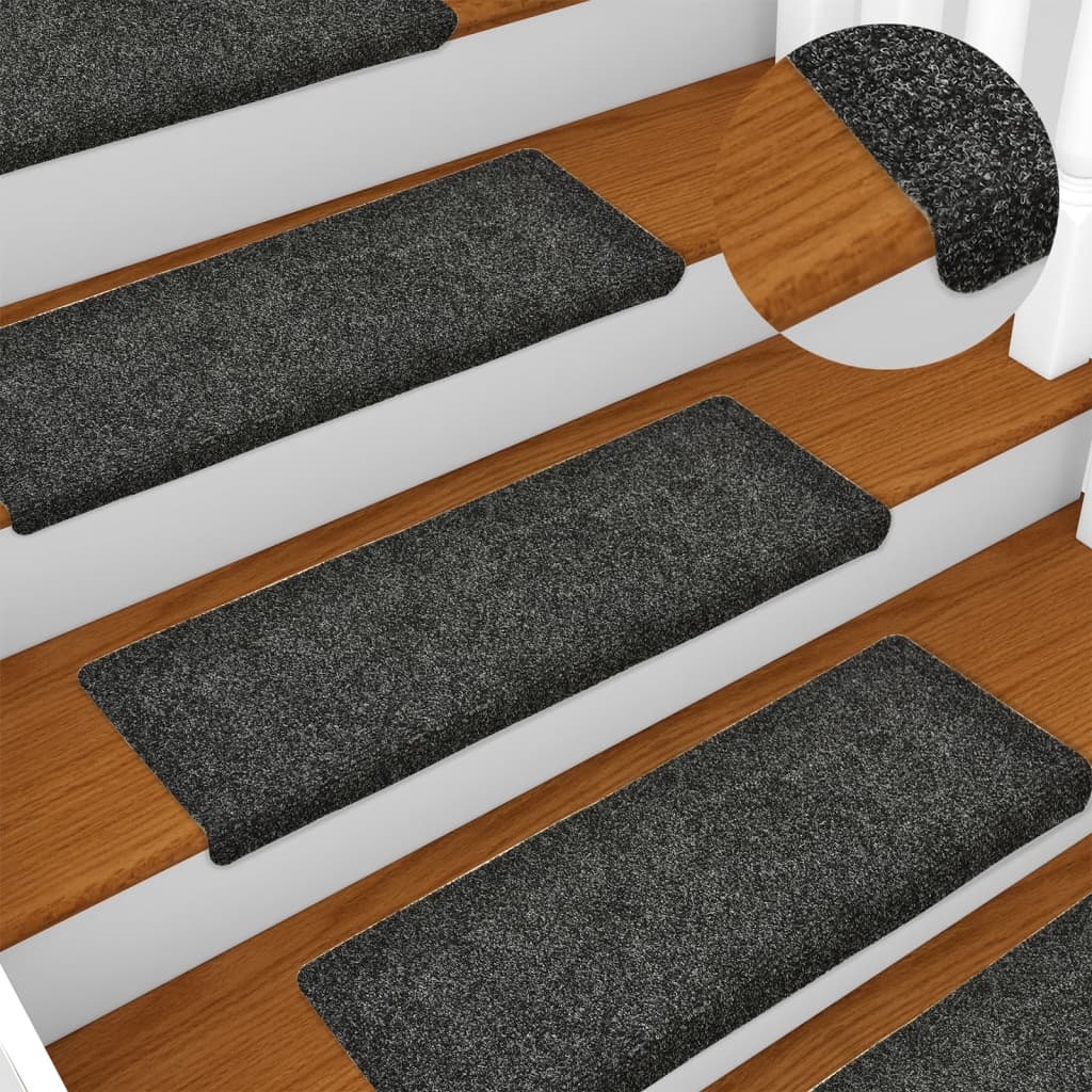 VidaXL Trapmatten 5 st 65x25 cm naaldvilt grijs
