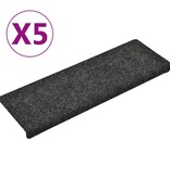 VidaXL Trapmatten 5 st 65x25 cm naaldvilt grijs
