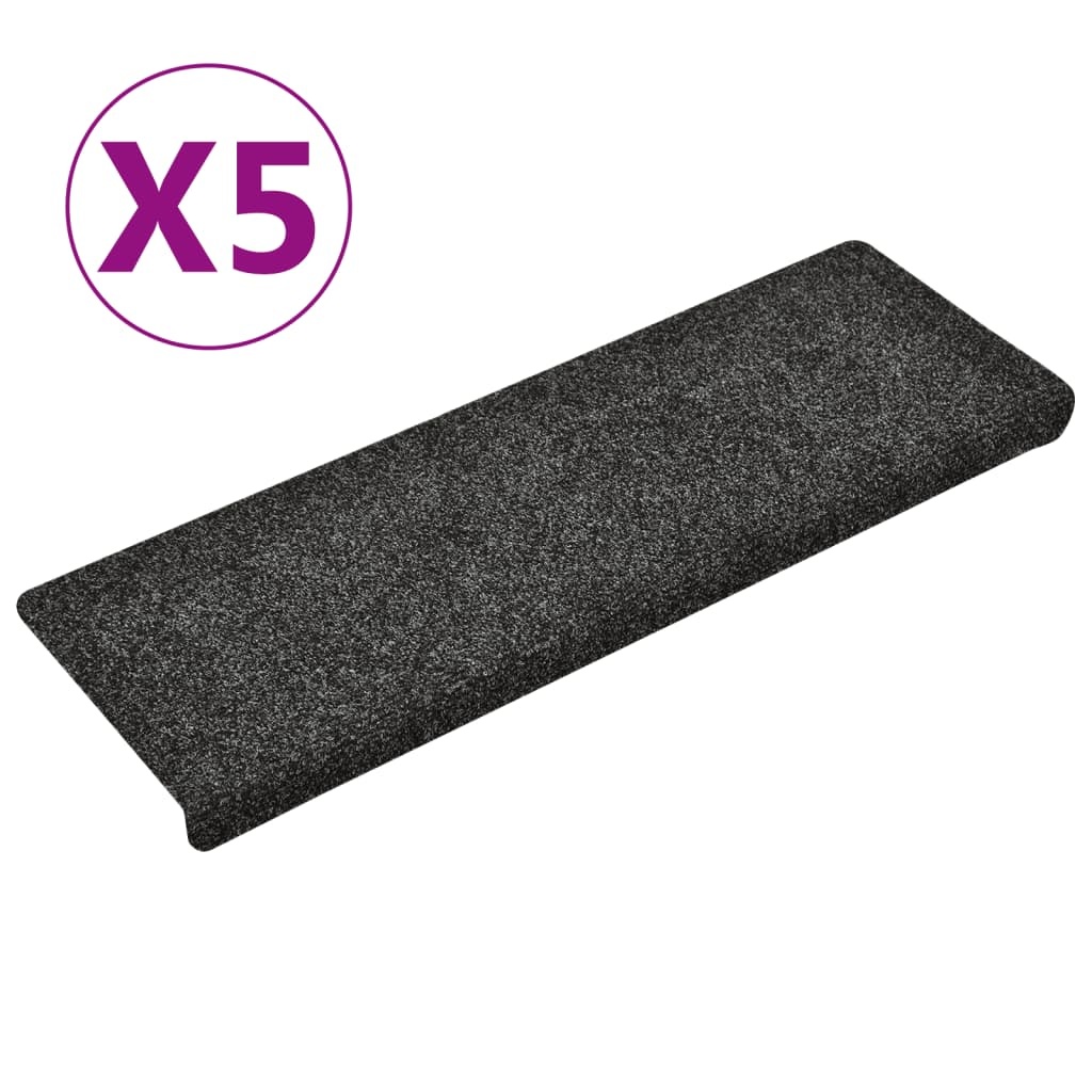 VidaXL Trapmatten 5 st 65x25 cm naaldvilt grijs