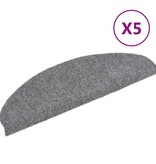 VidaXL Trapmatten zelfklevend 5 st 65x21x4 cm naaldvilt lichtgrijs