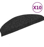 VidaXL Trapmatten zelfklevend 10 st 65x21x4 cm naaldvilt zwart