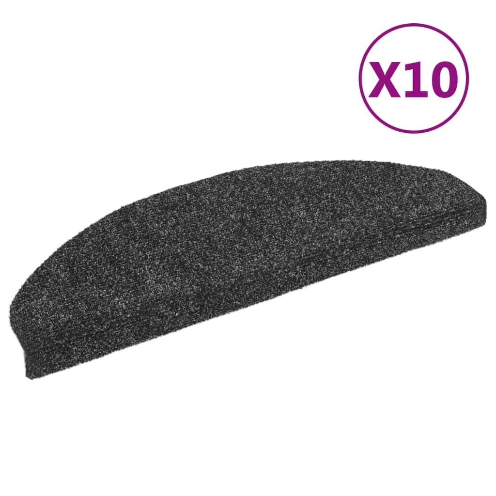 VidaXL Trapmatten zelfklevend 10 st 65x21x4 cm naaldvilt donkergrijs
